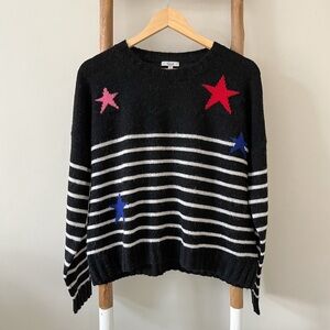 [rails] perci striped star wool sweater black multi